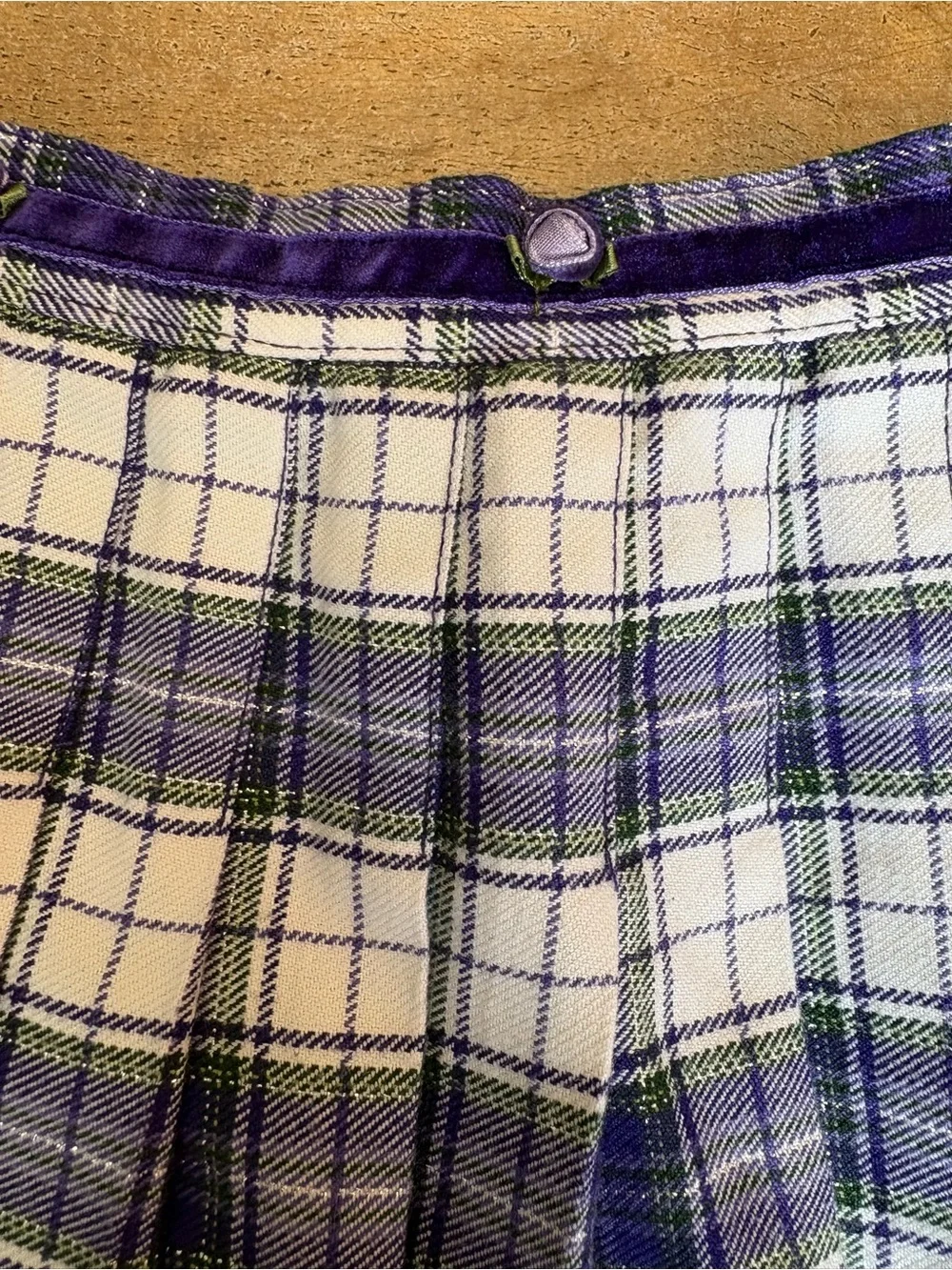 VTG The Children's Place Plaid Metallic Skort 3T Purple 90s Velvet Bloomers